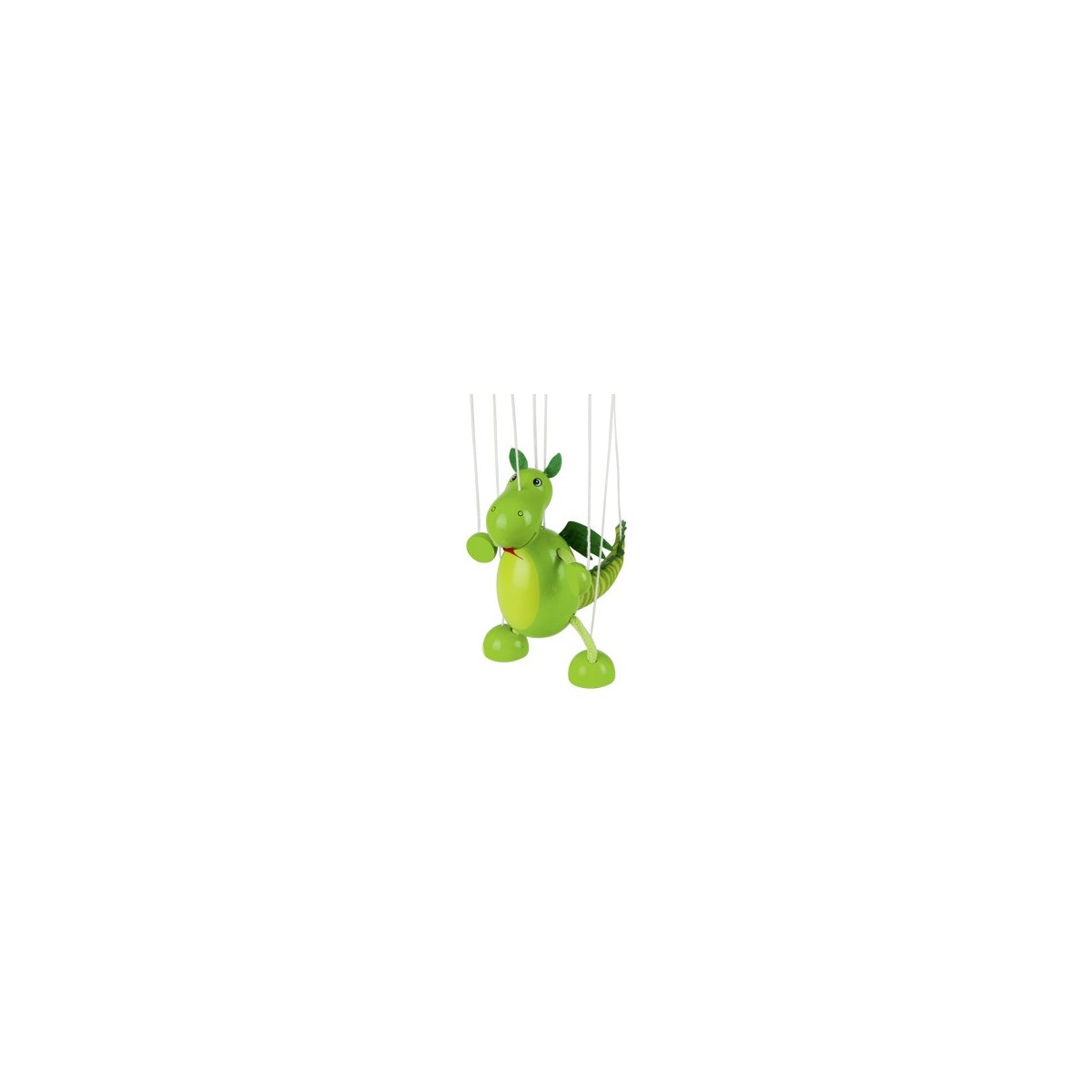 Marionnette à fil dinosaure en bois vert 16 cm