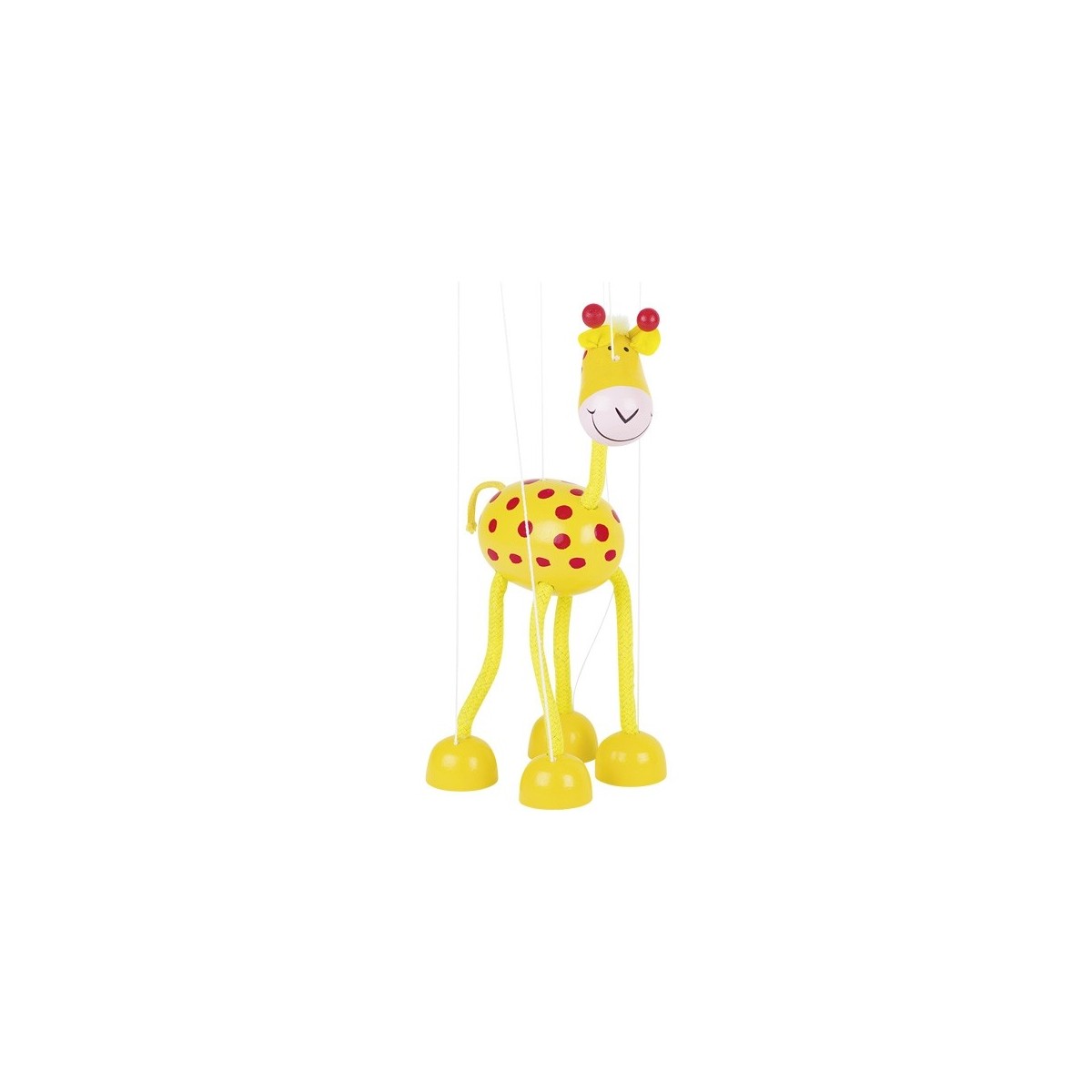 Marionnette à fil girafe en bois jaune 27 cm
