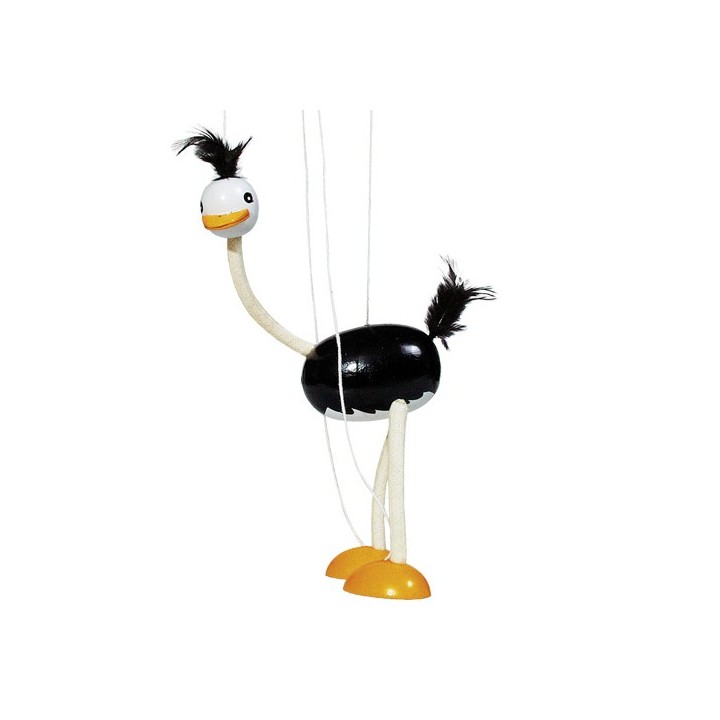 Marionnette à fil autruche en bois 38 cm
