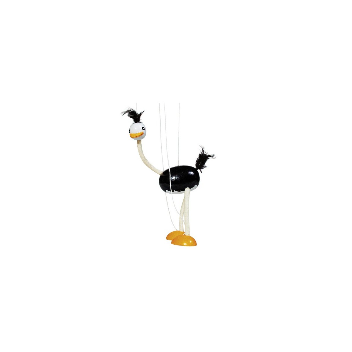 Marionnette à fil autruche en bois 38 cm