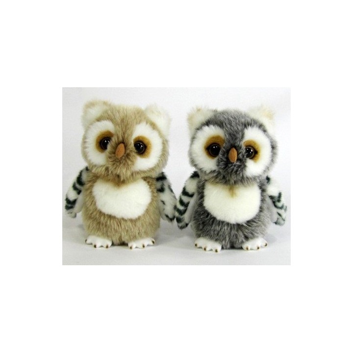 Peluche hibou gris 17 cm