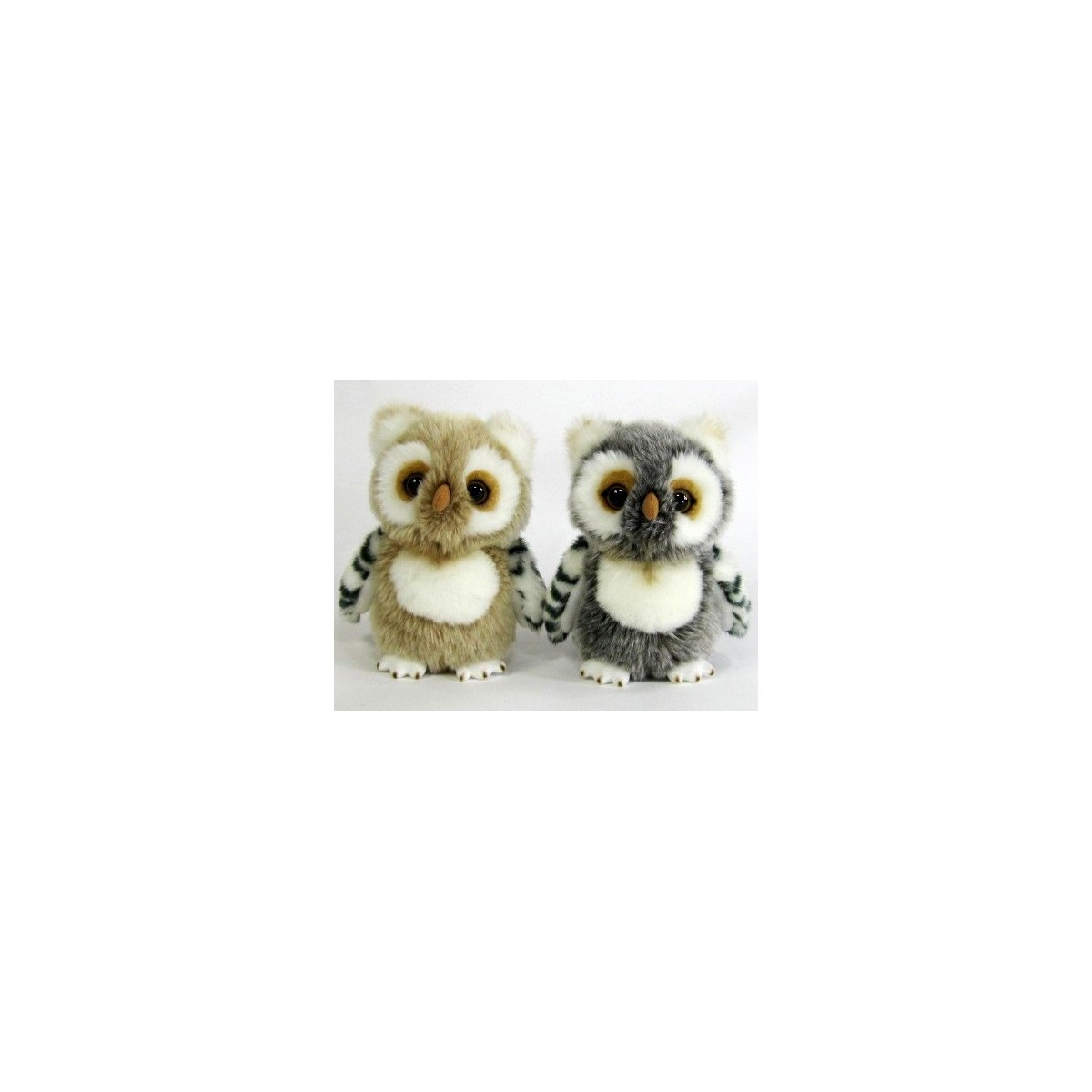 Peluche hibou gris 17 cm