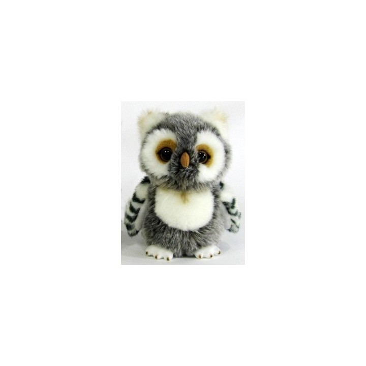 Peluche hibou gris 17 cm