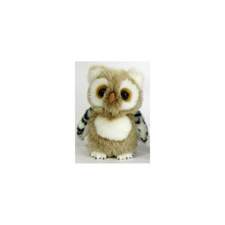 Peluche hibou beige 17 cm