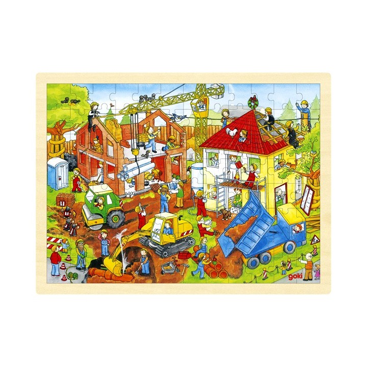 Puzzle enfant en bois chantier 96 pièces