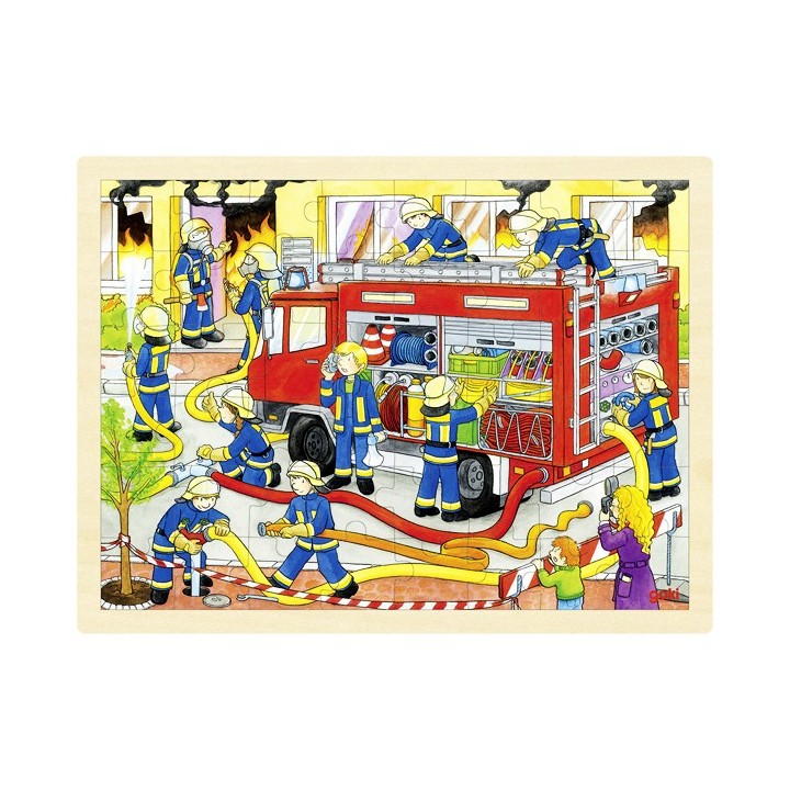 Puzzle enfant en bois pompiers 48 pièces