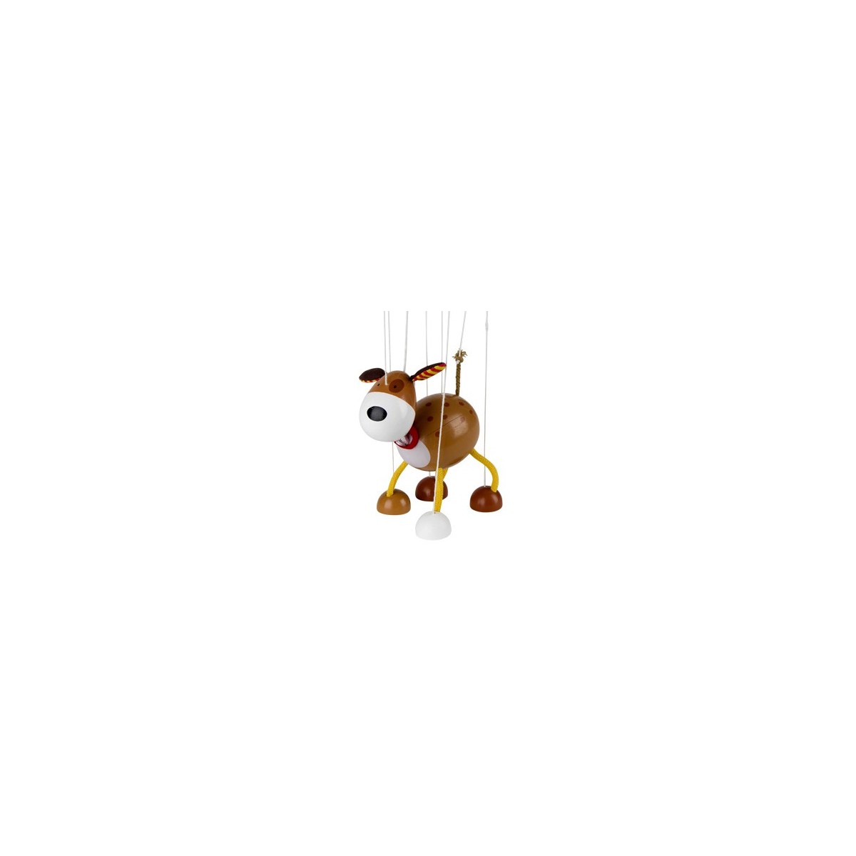 Marionnette à fils chien en bois marron 16 cm