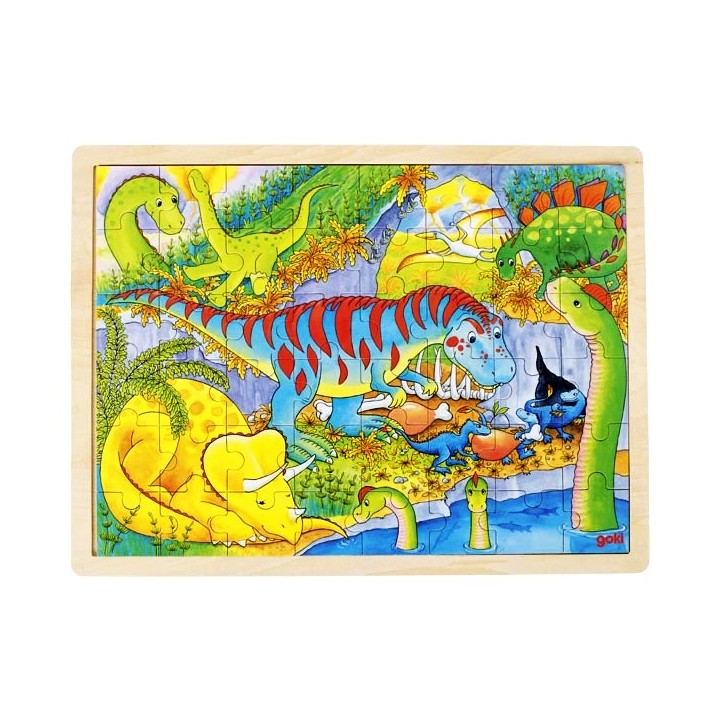 Puzzle enfant en bois dinosaures 48 pièces