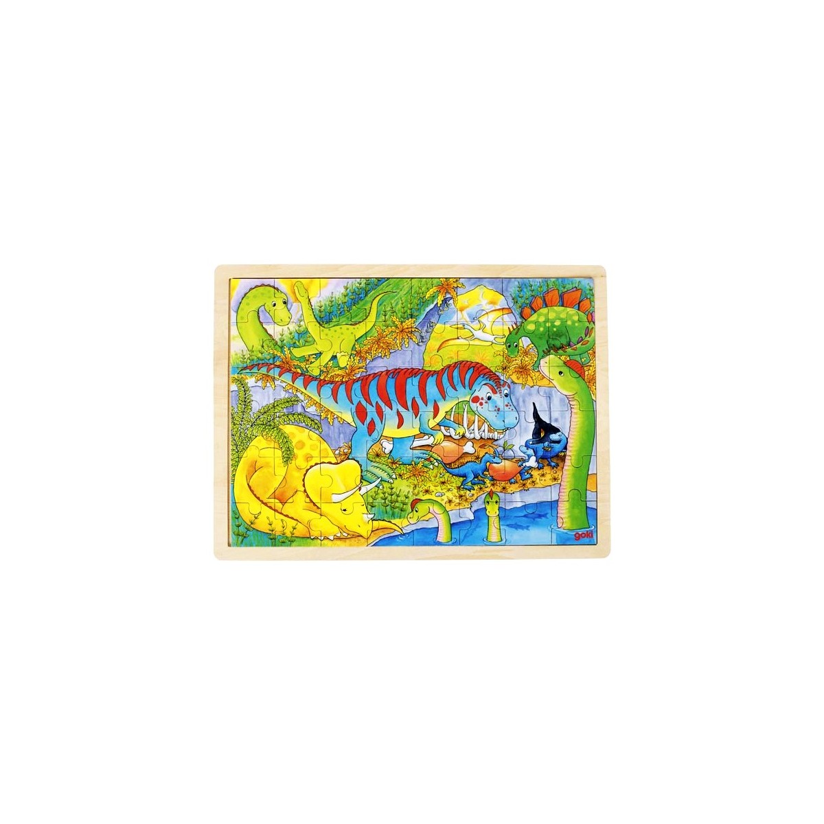 Puzzle cadre enfant en bois dinosaures 48 pièces