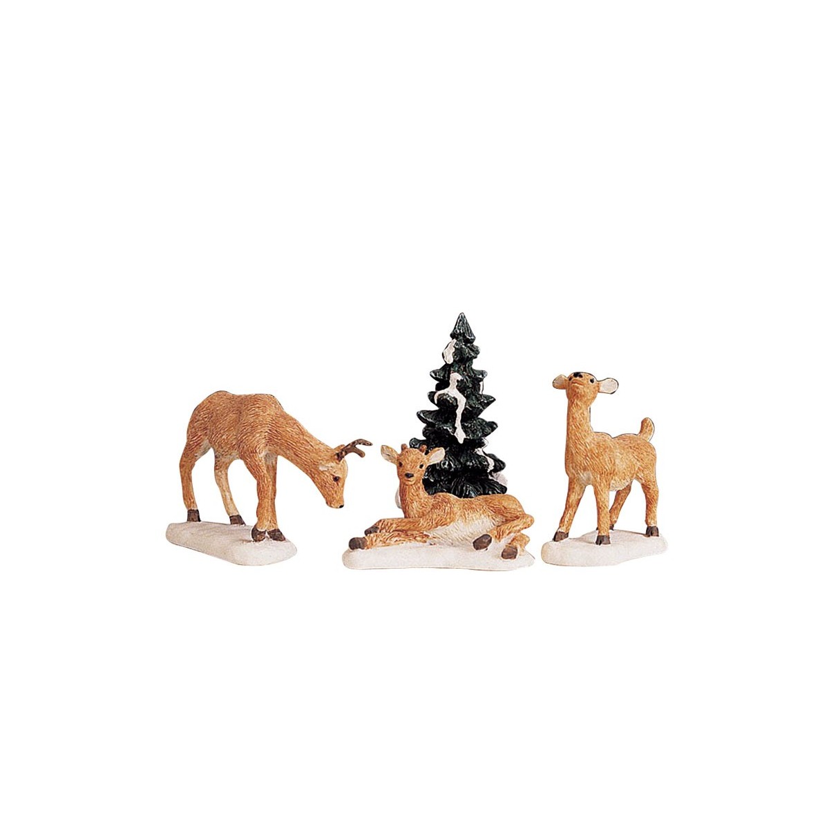 Cerf et ses faons lot de 4 Lemax