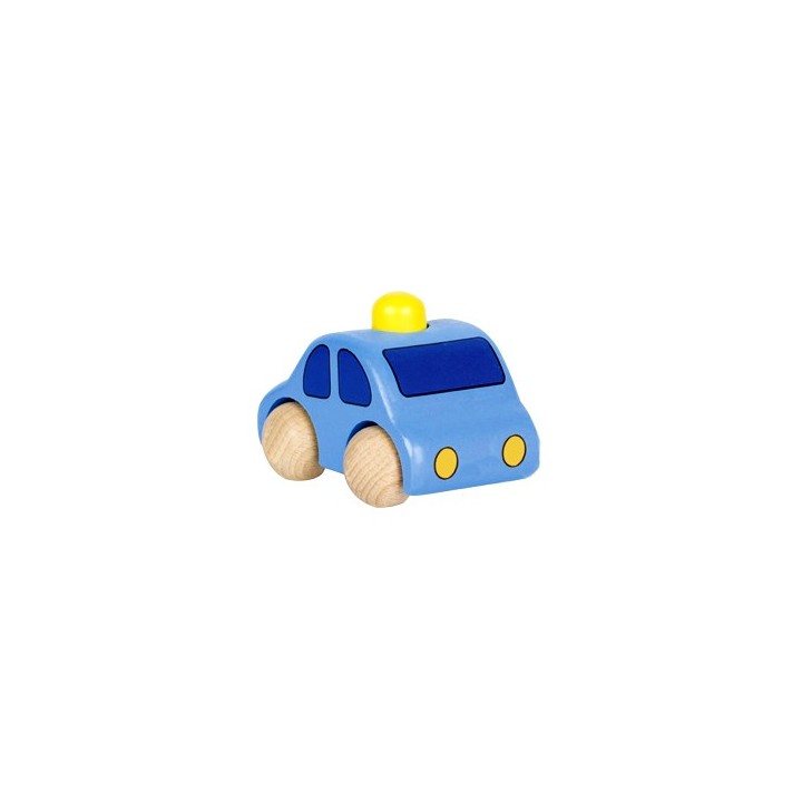 Voiture en bois enfant avec klaxon bleu clair 9 cm