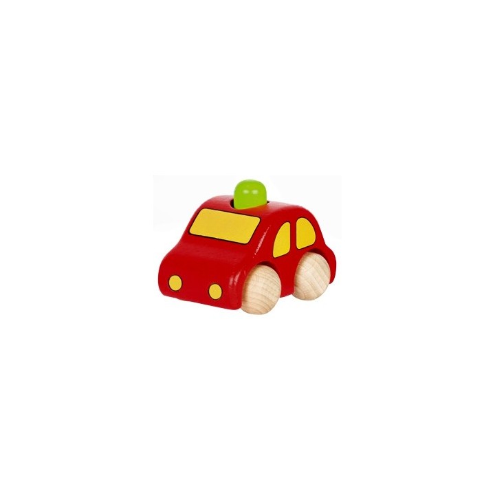 Voiture en bois enfant avec klaxon rouge 9 cm