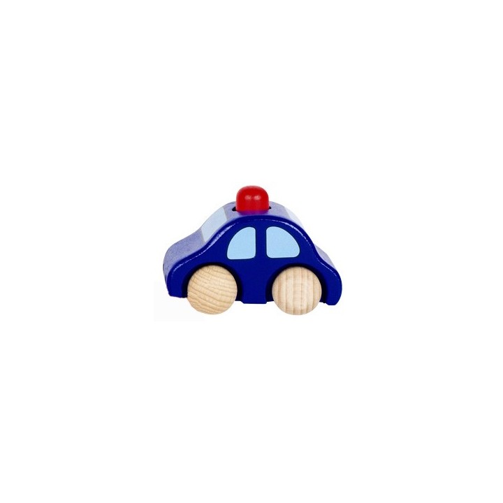 Voiture en bois enfant avec klaxon bleu foncé 9 cm