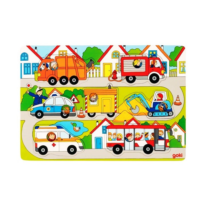 Puzzle enfant en bois Véhicules 7 pièces