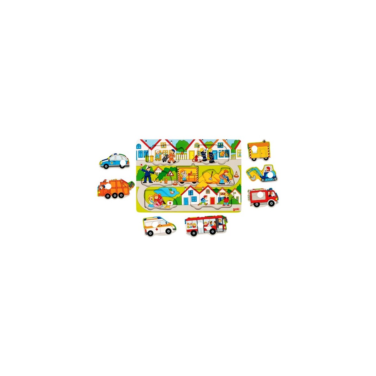 Puzzle enfant en bois Véhicules 7 pièces