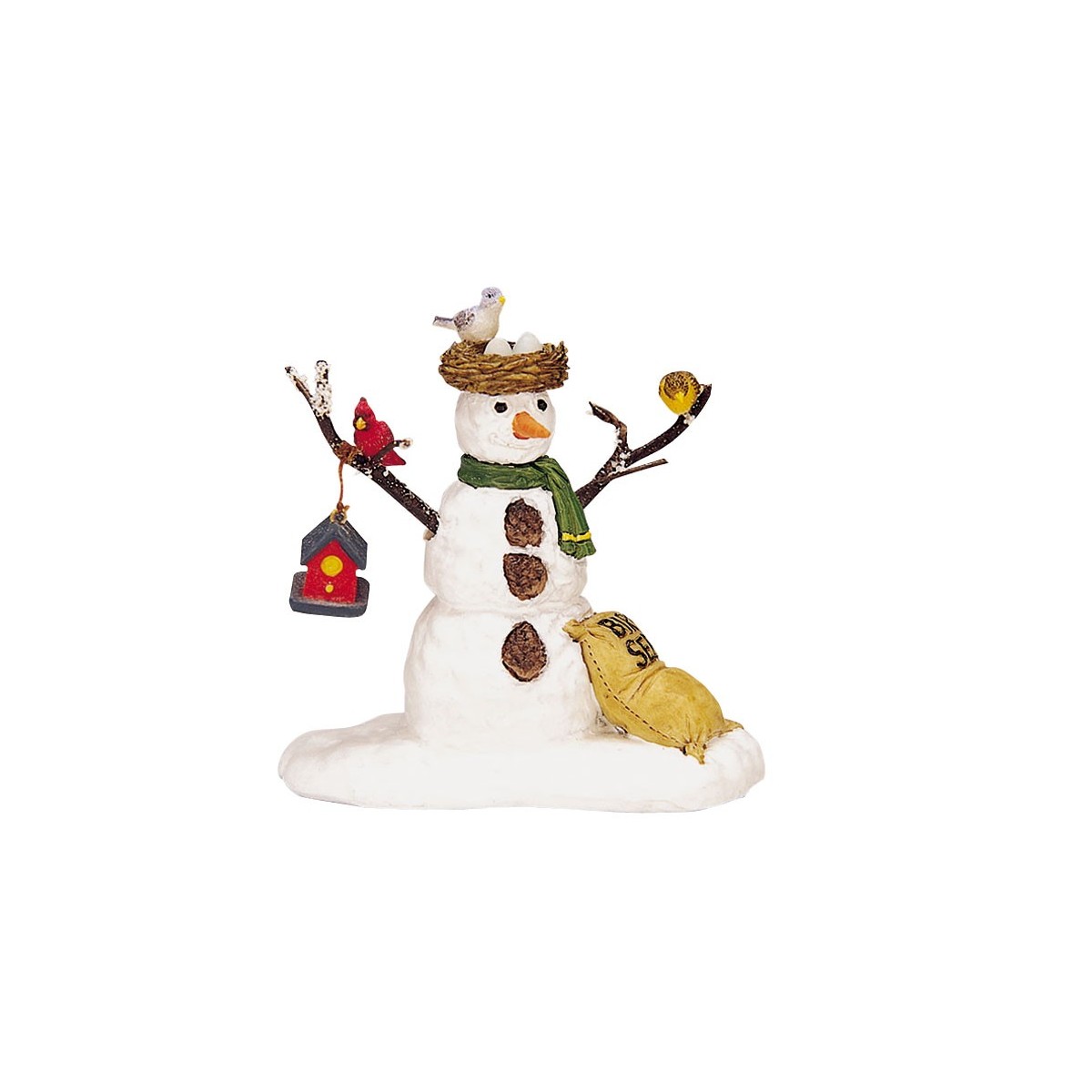 Bonhomme de neige et oiseaux Lemax Vail Village