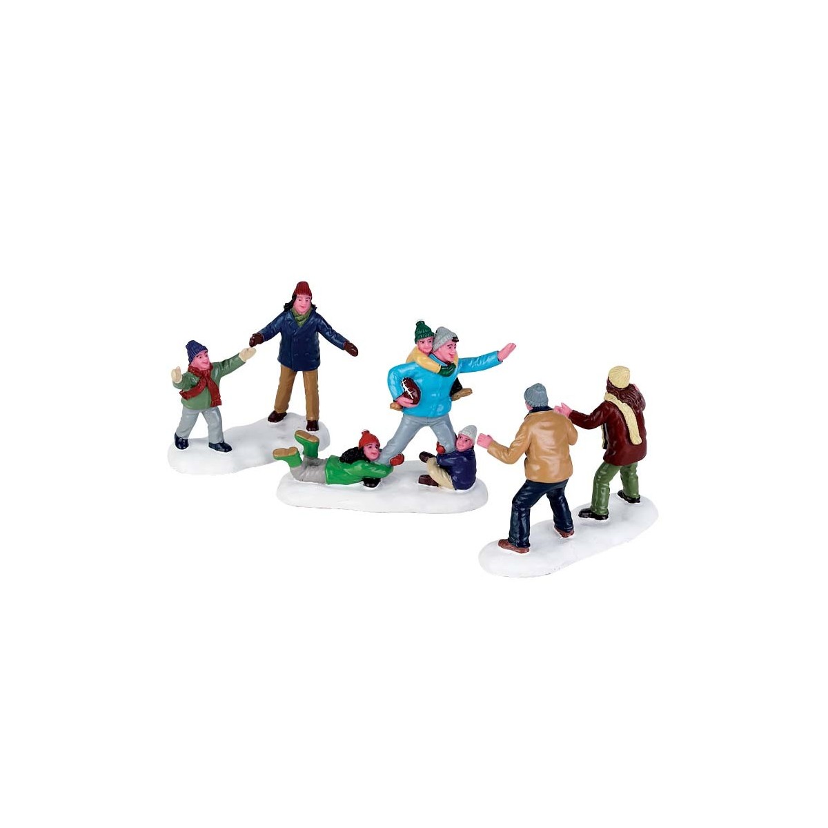 Famille qui joue au rugby Lot de 3 Lemax Vail Village