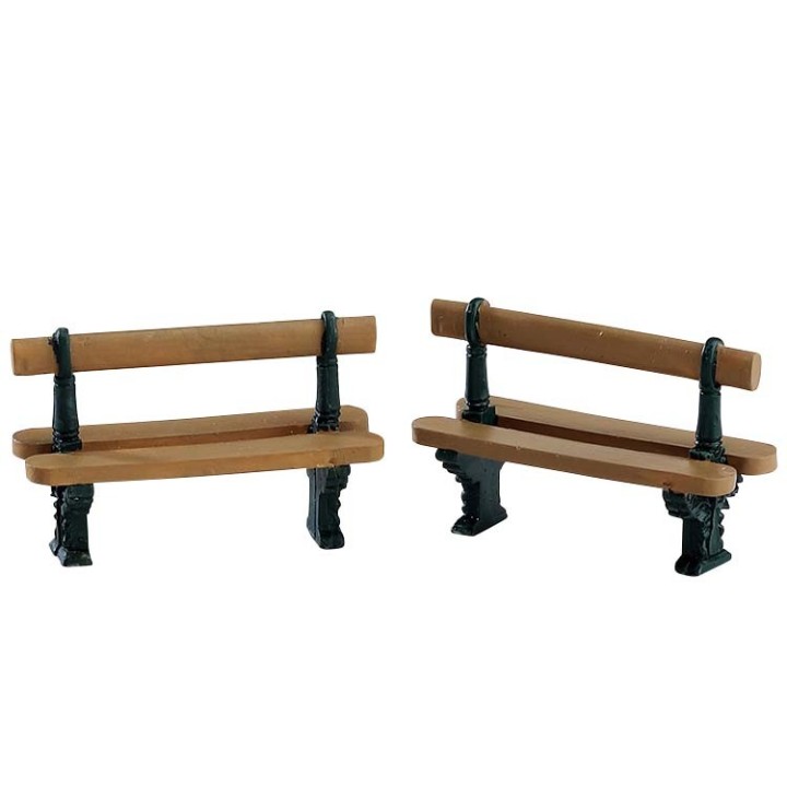 Bancs en bois Lot de 2 Lemax Caddington