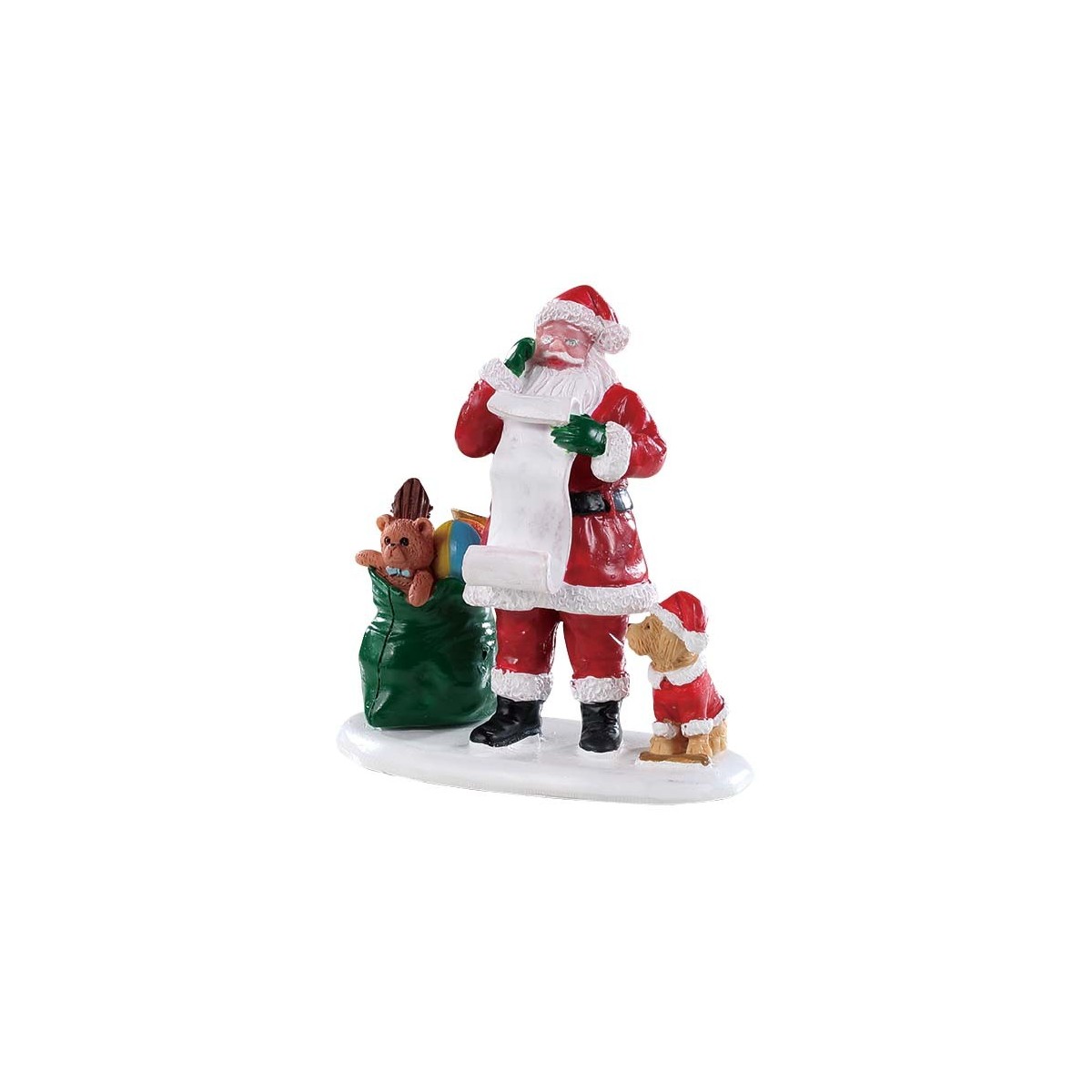 Père Noel liste de cadeaux Lemax Santas Wonderland