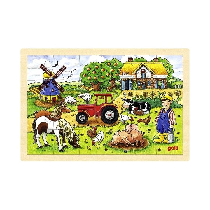 Puzzle enfant en bois ferme 24 pièces