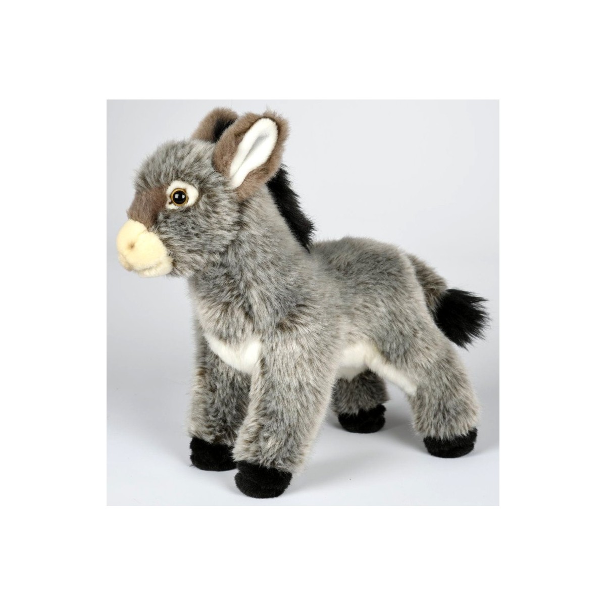 Peluche âne gris 30 cm