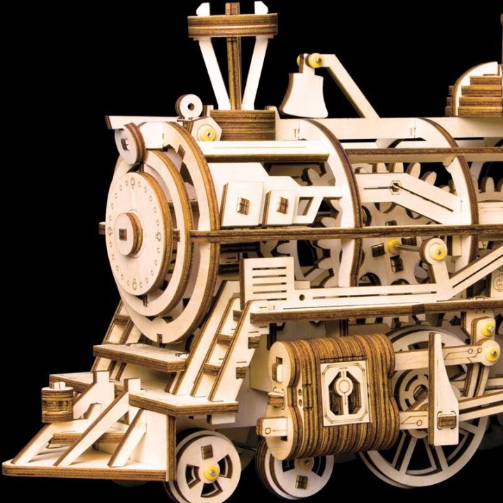 Maquette en bois Locomotive à vapeur animée