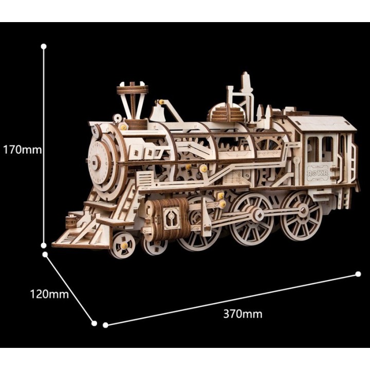Maquette en bois Locomotive à vapeur animée