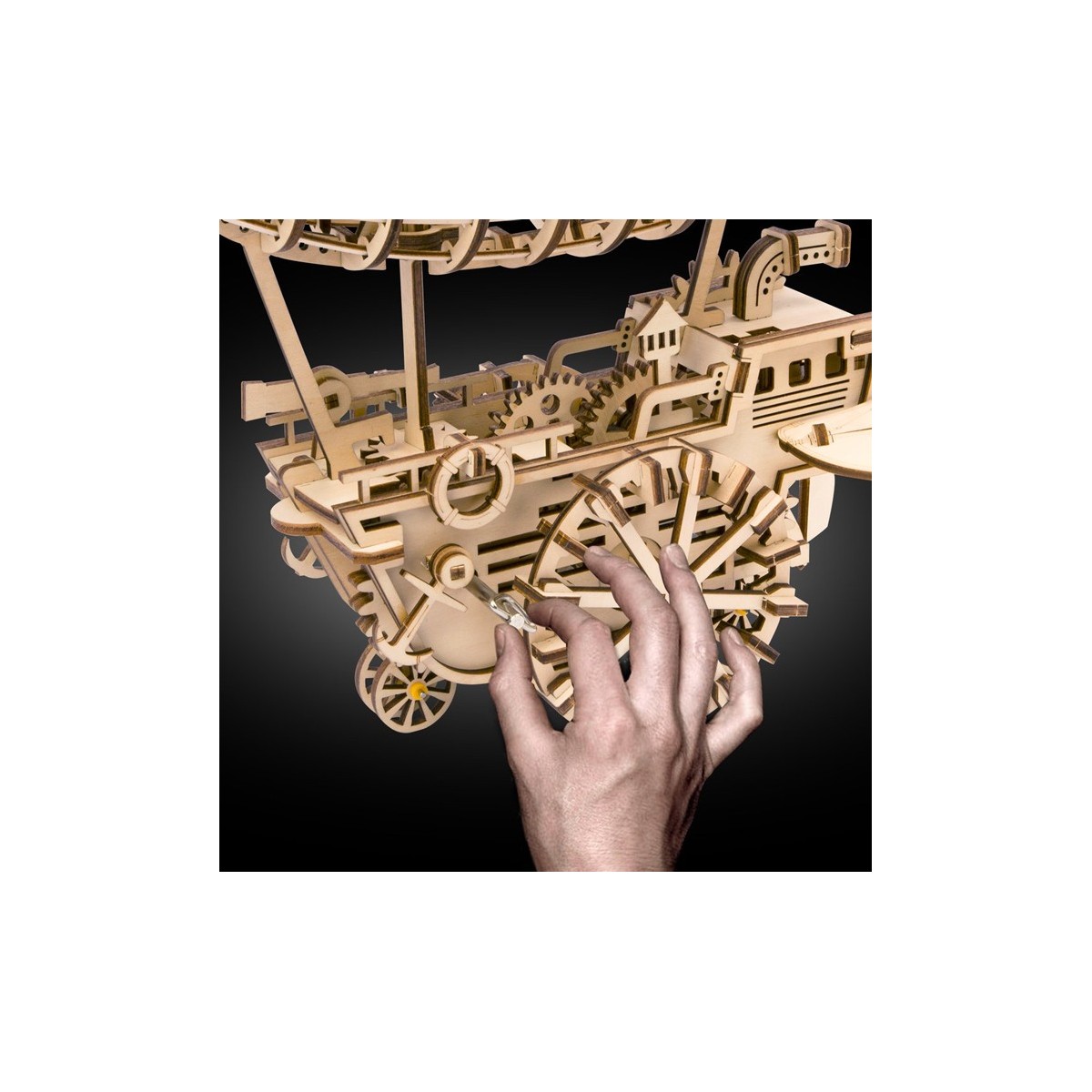 Maquette en bois Ballon dirigeable animé