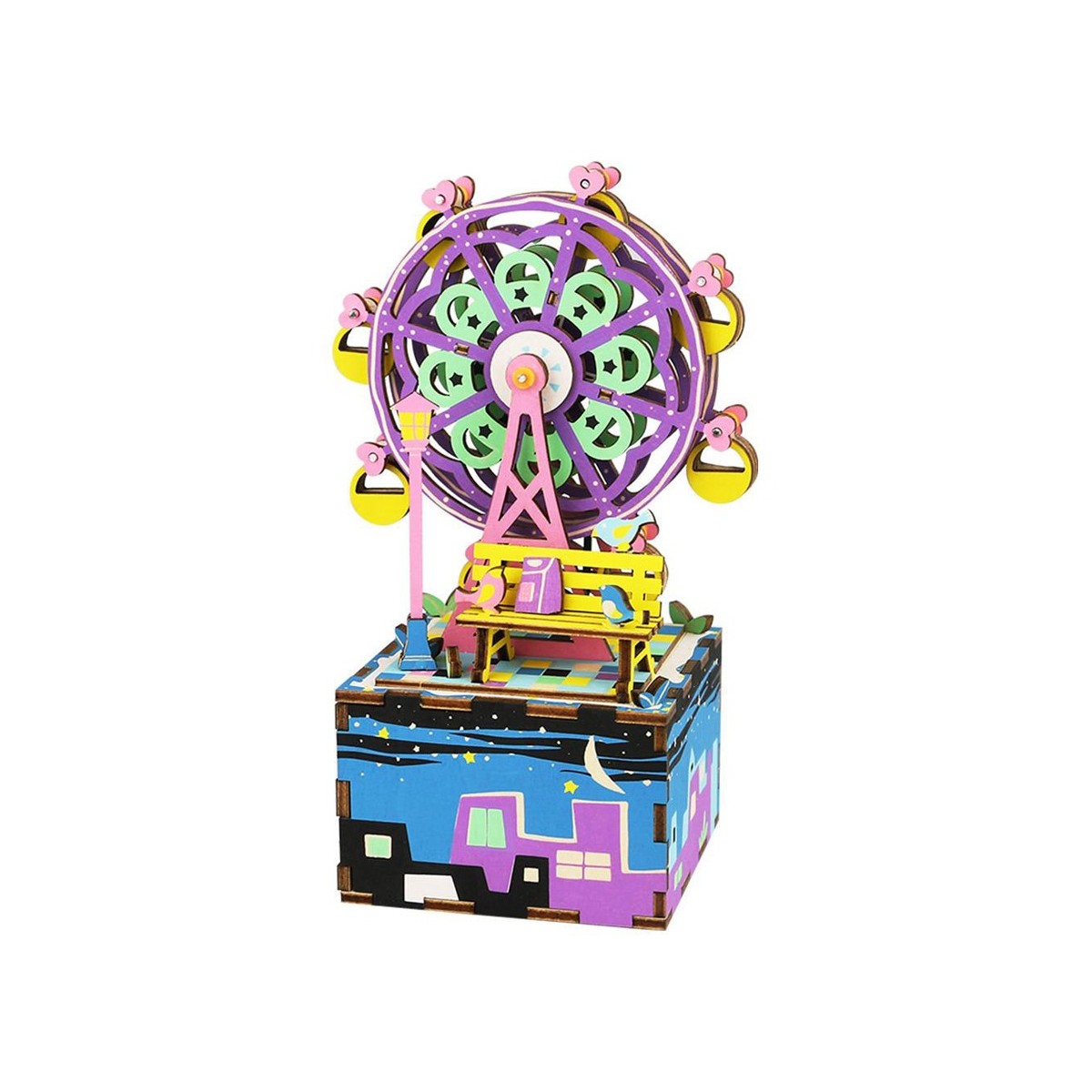 Maquette en bois Grande roue animée musicale