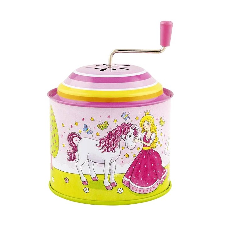 Boîte à musique à manivelle Princesse violet 10 cm