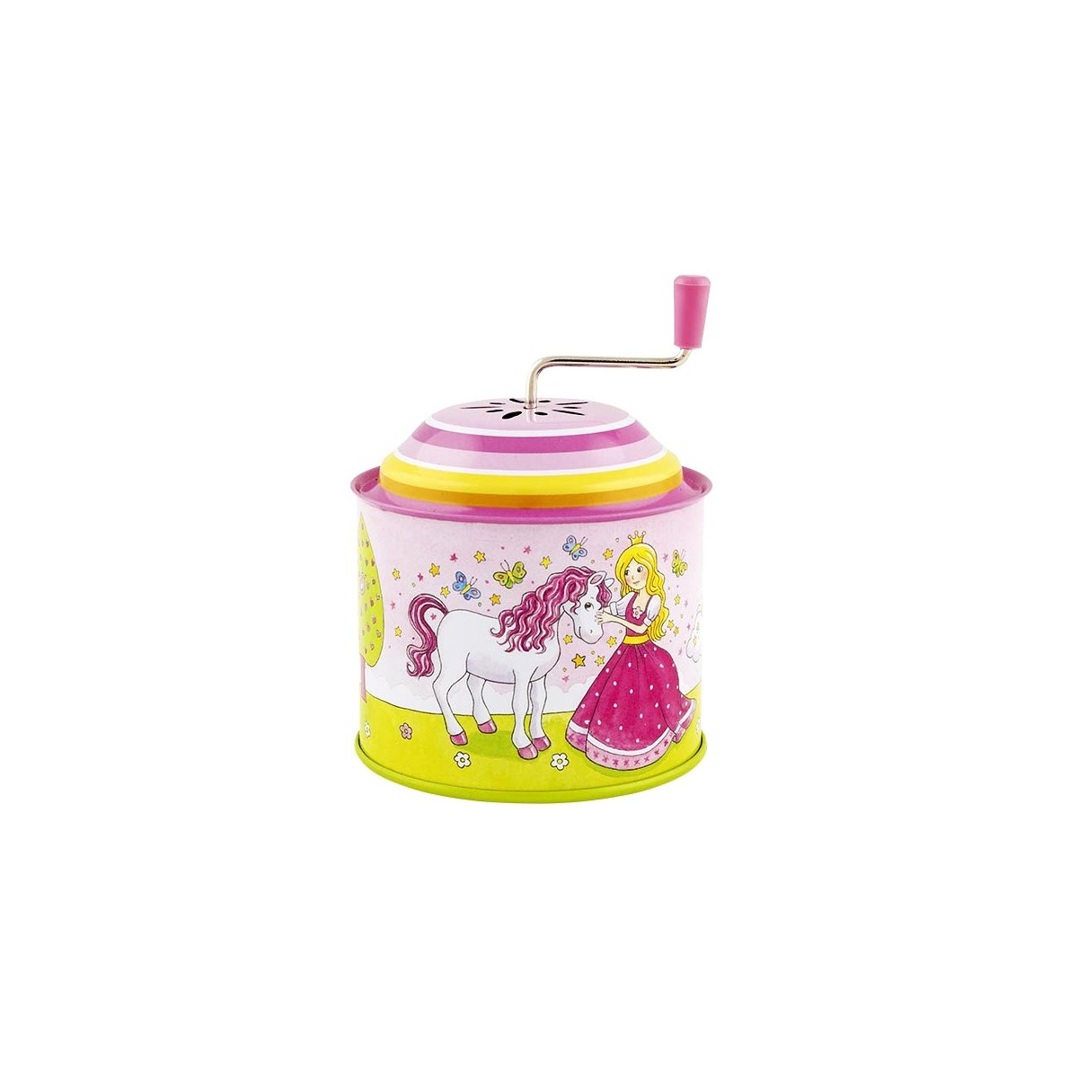 Boîte à musique à manivelle Princesse violet 10 cm