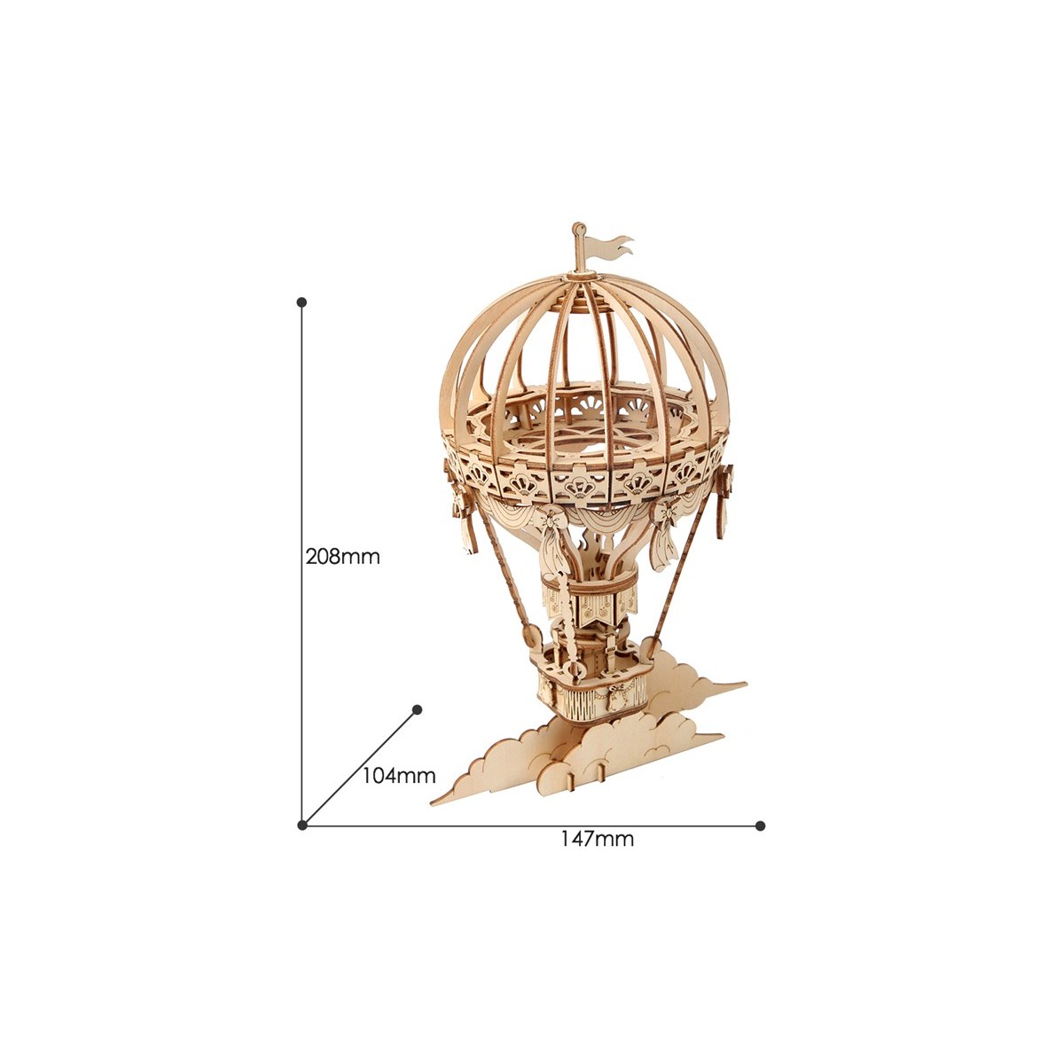 Maquette en bois Montgolfière
