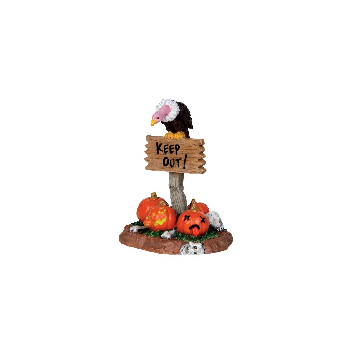 Vautour Pancarte Citrouilles Halloween Lemax