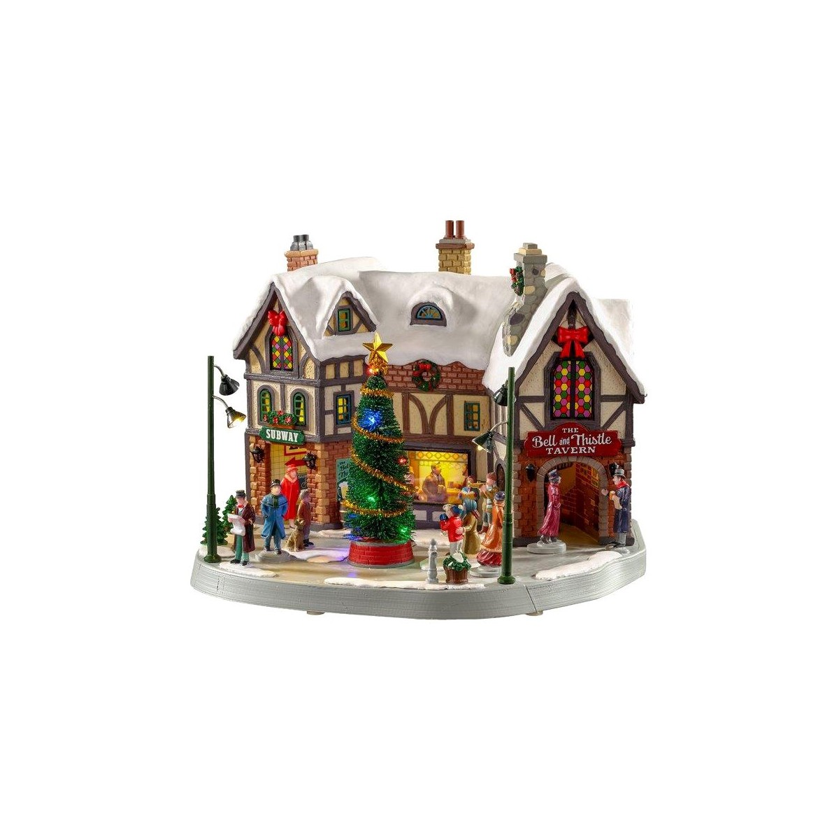 Taverne victorienne lumineuse animée sonore Lemax Caddington