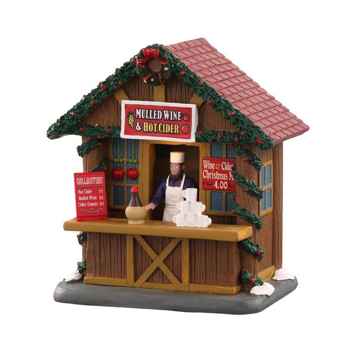 Chalet marché de Noël lumineux Vin chaud Lemax