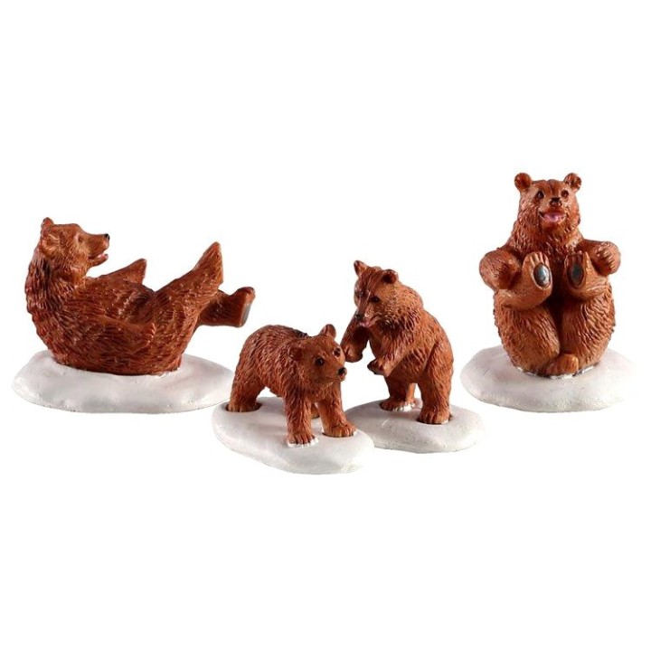 Famille d'ours dans la neige  lot de 4 Lemax