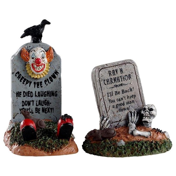 Pierres tombales amusantes lot de 2 Halloween Lemax
