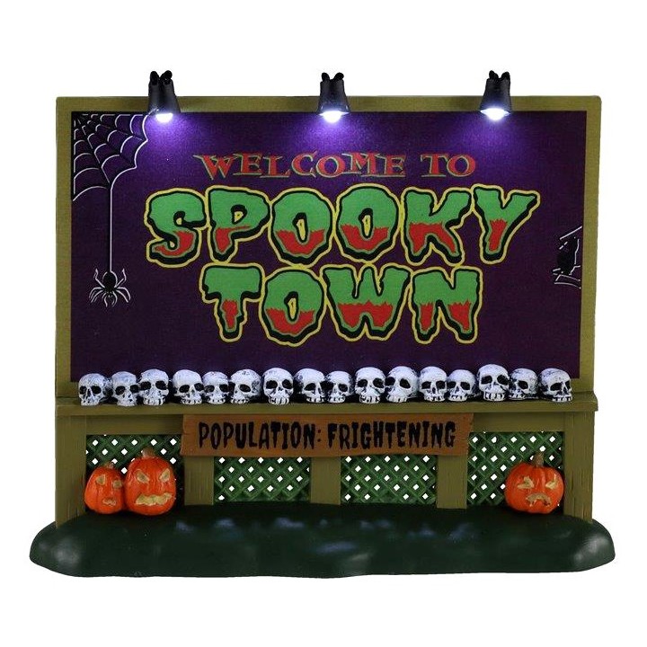 Panneau d'entrée Spooky Town Lemax Halloween