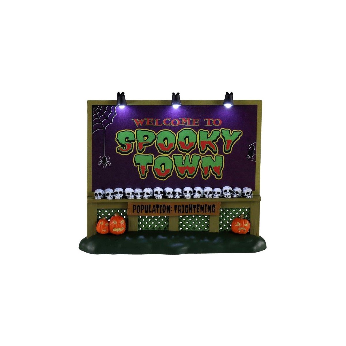 Panneau d'entrée Spooky Town lumineux Lemax Halloween