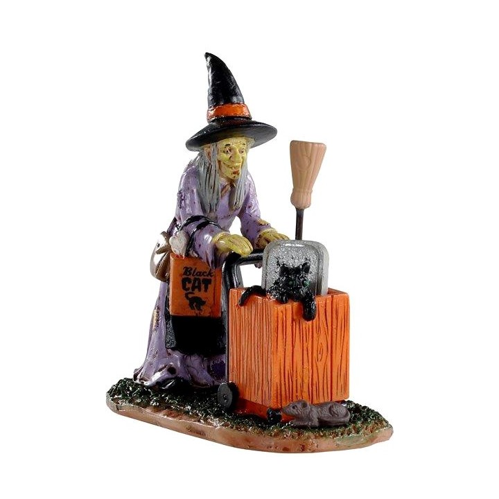 Sorcière qui fait ses courses Lemax Halloween