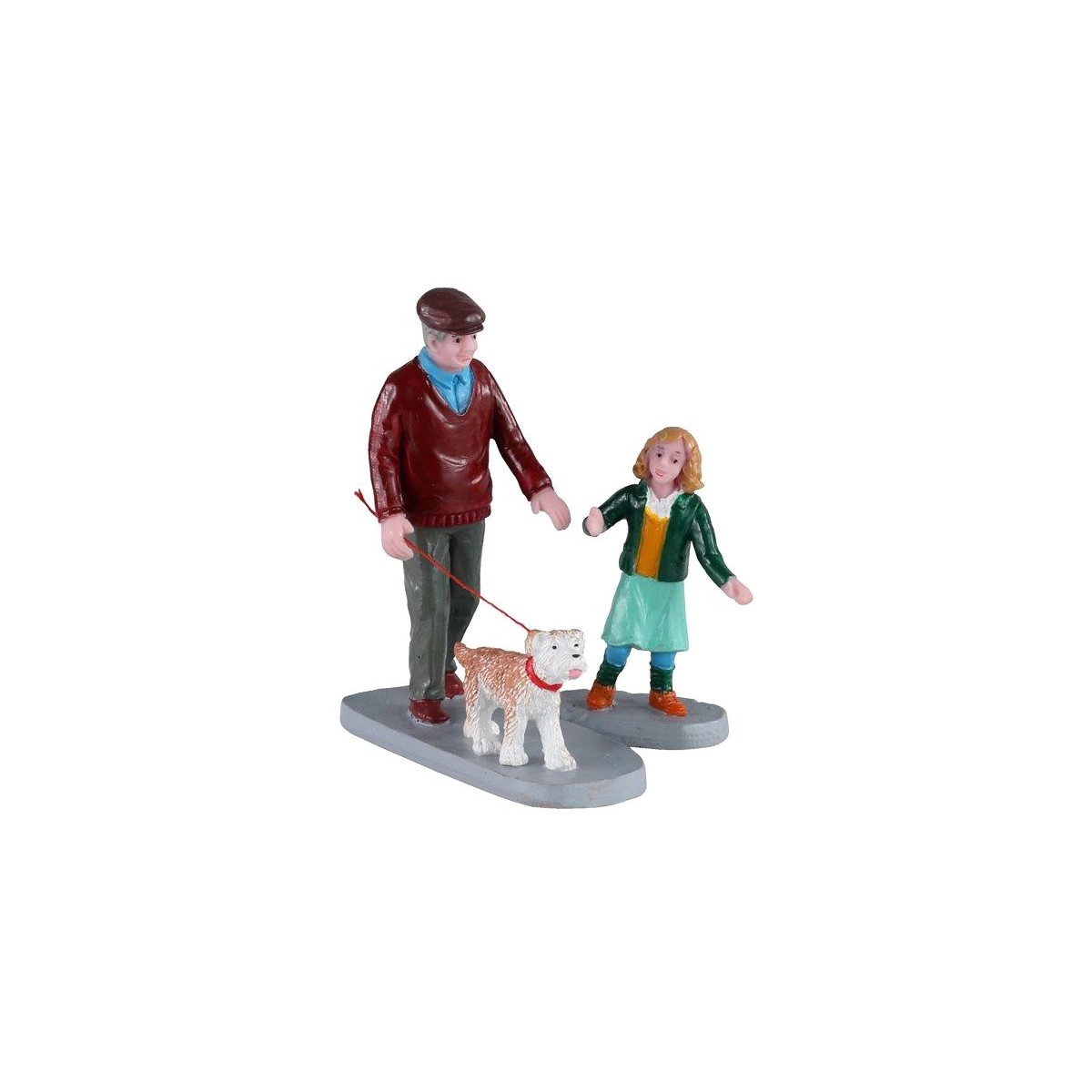 Grand-père et sa petite-fille en promenade lot de 2 Lemax