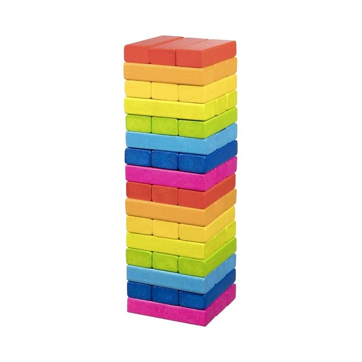 Jeu Tour chancelante en bois colorée