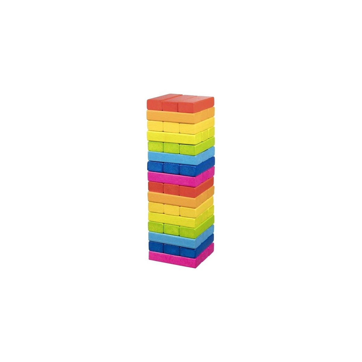 Jeu Tour chancelante en bois colorée