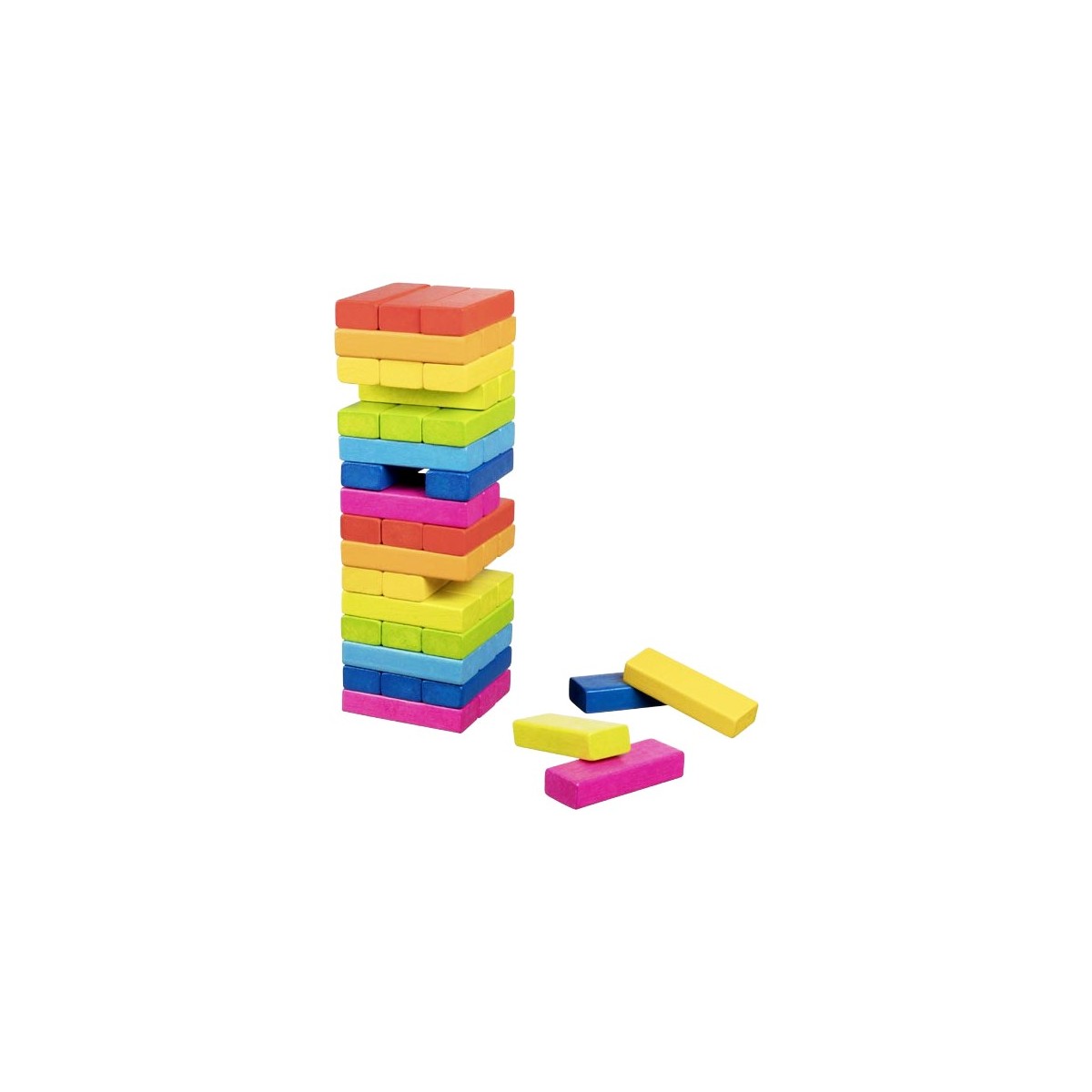 Jeu Tour chancelante en bois colorée