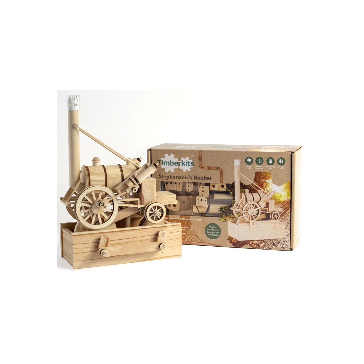 Maquette en bois animée Locomotive à vapeur