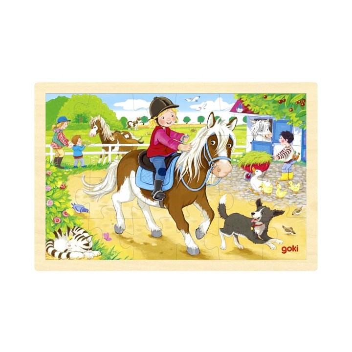 Puzzle enfant en bois balade à cheval 24 pièces