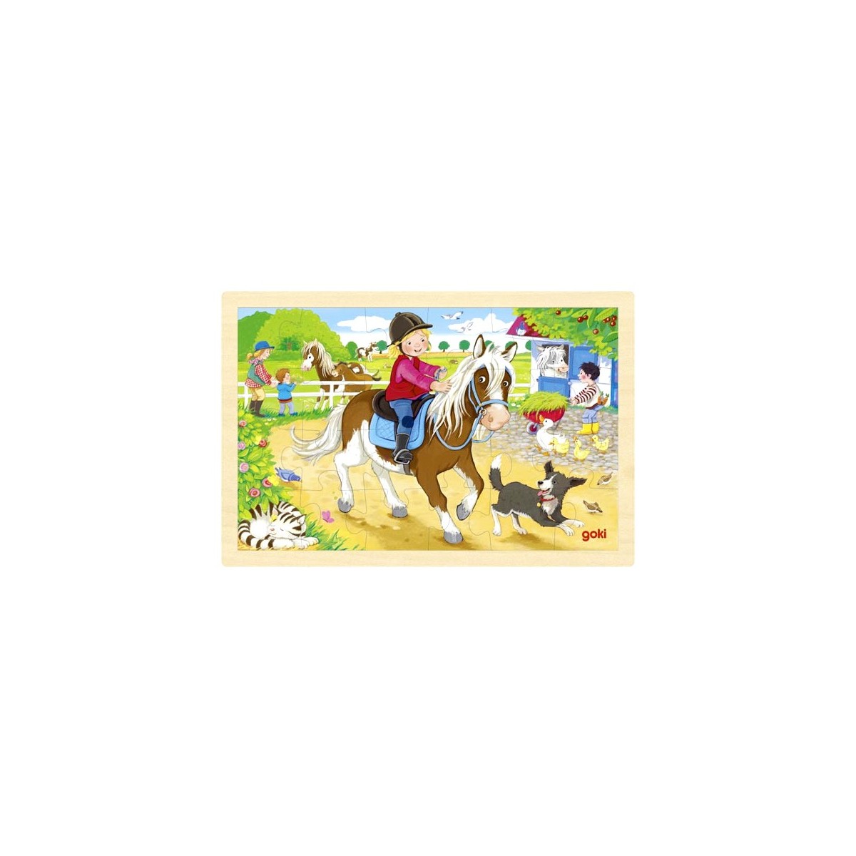 Puzzle enfant en bois balade à cheval 24 pièces