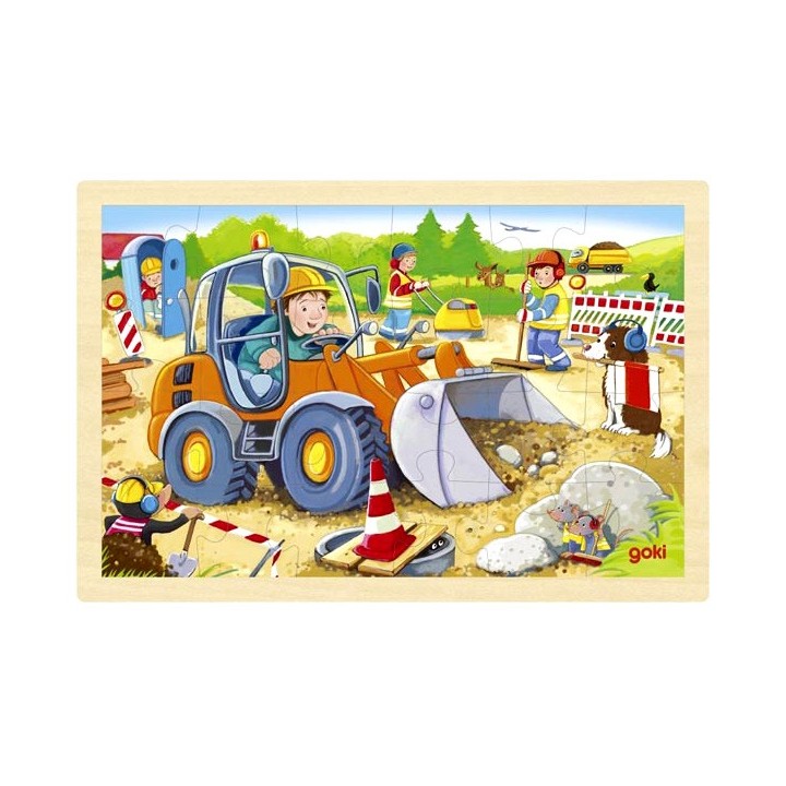 Puzzle enfant en bois chantier 24 pièces