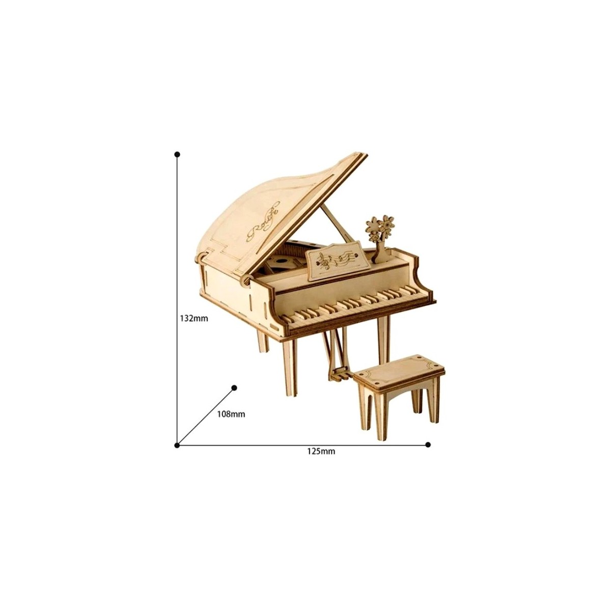 Maquette en bois Piano à queue