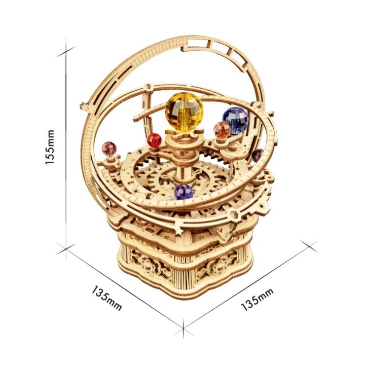 Maquette en bois Système solaire coloré animé musical
